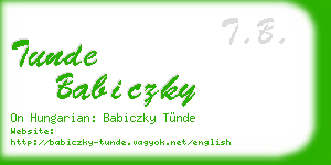tunde babiczky business card